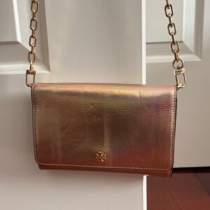 Tory Burch Metallic Rose Gold Crossbody Bag